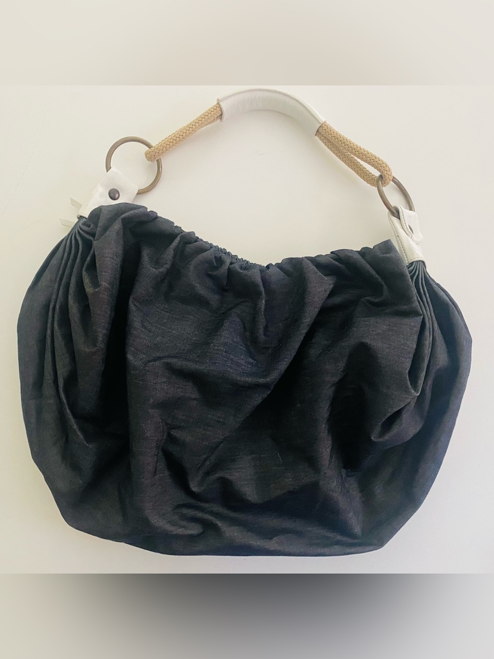 Miu Miu Dark Blue Denim Hobo Bag